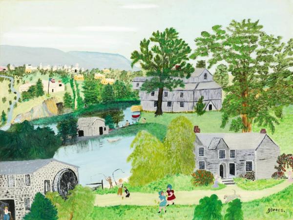 The Willow Mill by Anna Mary Robertson Moses