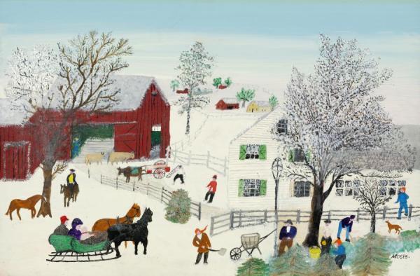 Visitors by Anna Mary Robertson Moses