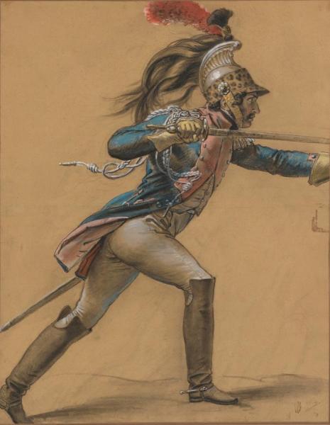 A French Dragoon, Study For ''the Revolt Of Cairo'' by Anne-louis Girodet De Roussy-trioson