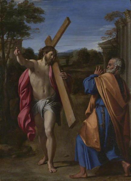 Christ Appearing To Saint Peter On The Appian Way by Annibale Carraci