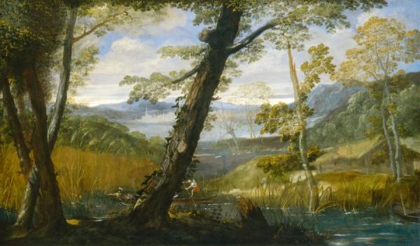 River Landscape by Annibale Carraci