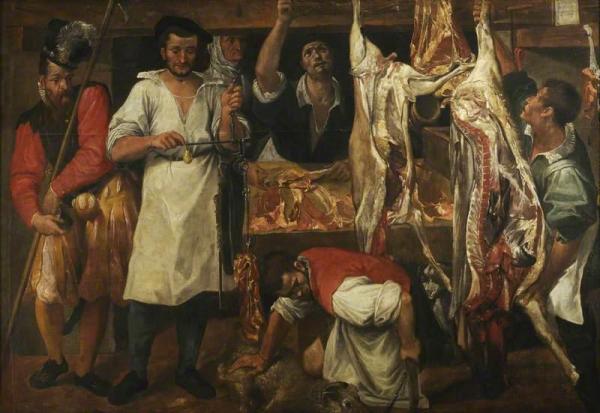 The Butcher's Shop by Annibale Carraci Oil Painting Reproductions