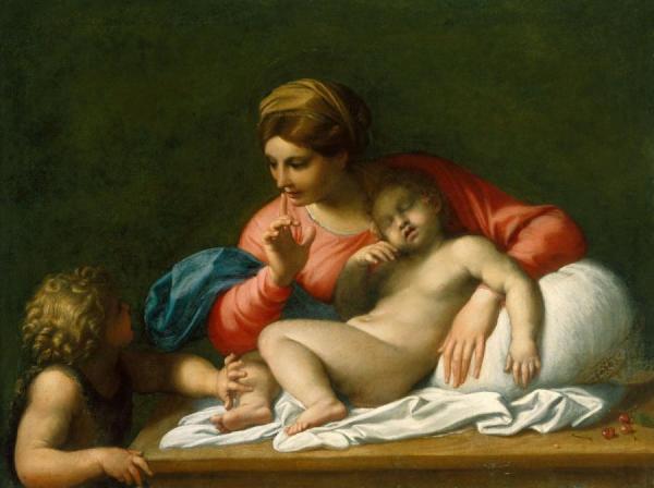 The Madonna And Sleeping Child With Saint John The Baptist by Annibale Carraci