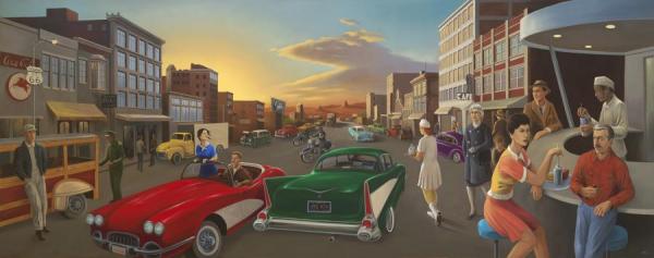 Route 66, Joplin, Missouri by Anthony Benton Gude Oil Painting Reproductions