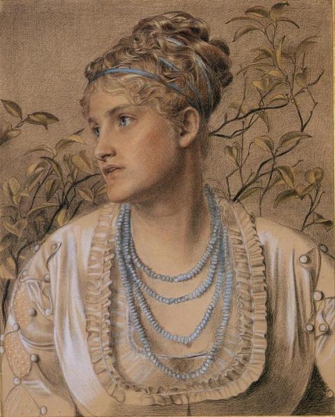 Anthony Frederick Sandys Portrait Of Mrs. Sandys