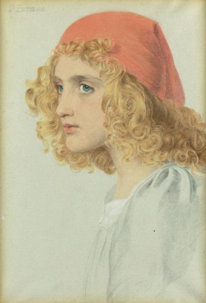 The Red Cap by Anthony Frederick Sandys Oil Painting Reproductions