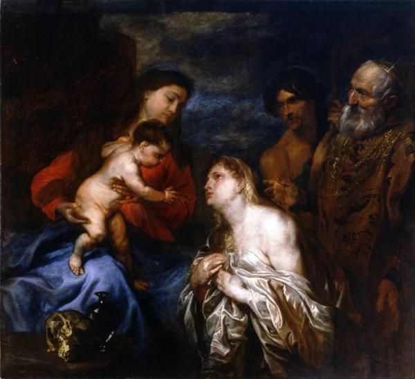 La Virgen Y El Nino Con Los Pecadores Arrepentidos by Anthony Van Dyck