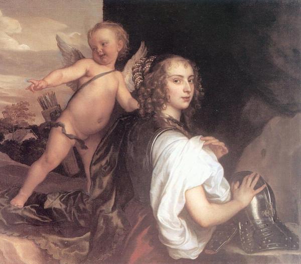 Portrait Of A Girl As Erminia Accompanied By Cupid by Anthony Van Dyck