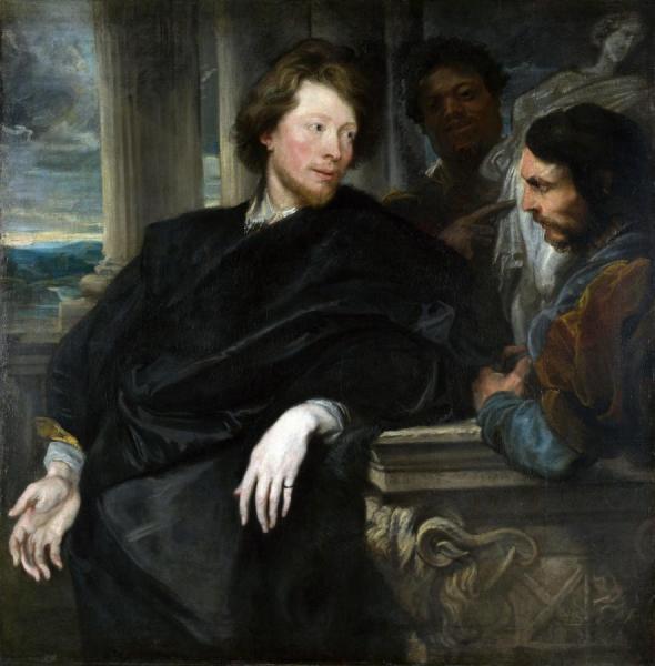 Portrait Of George Gage With Two Attendants by Anthony Van Dyck