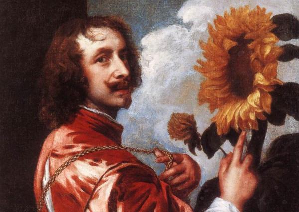 Self-portrait With A Sunflower by Anthony Van Dyck Oil Painting Reproductions