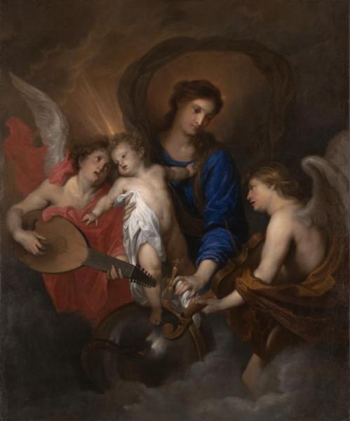 Virgin And Child With Music-making Angels by Anthony Van Dyck