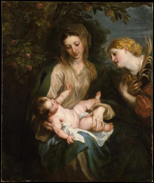 Virgin And Child With Saint Catherine Of Alexandria by Anthony Van Dyck