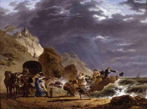 Arrival Of Emigres With The Duchess Of Berry On The French Coast by Antoine Charles Horace Vernet