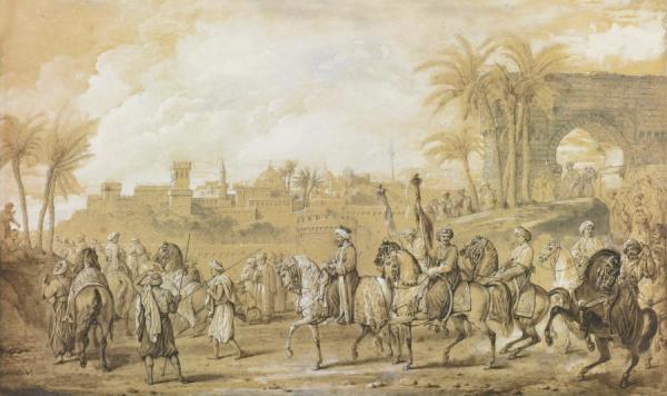 Mounted Arabs by Antoine Charles Horace Vernet Oil Painting Reproductions