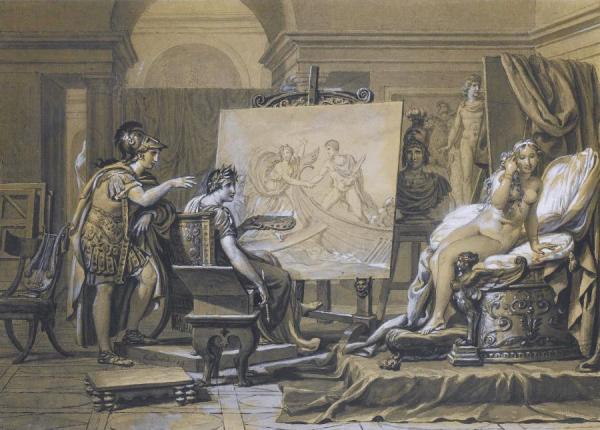 Alexander,apelles And Campaspe by Antoine Jean Gros