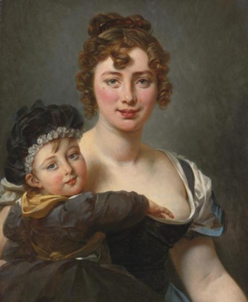 Portrait Of FranÇoise Simonnier And Her Daughter by Antoine Jean Gros