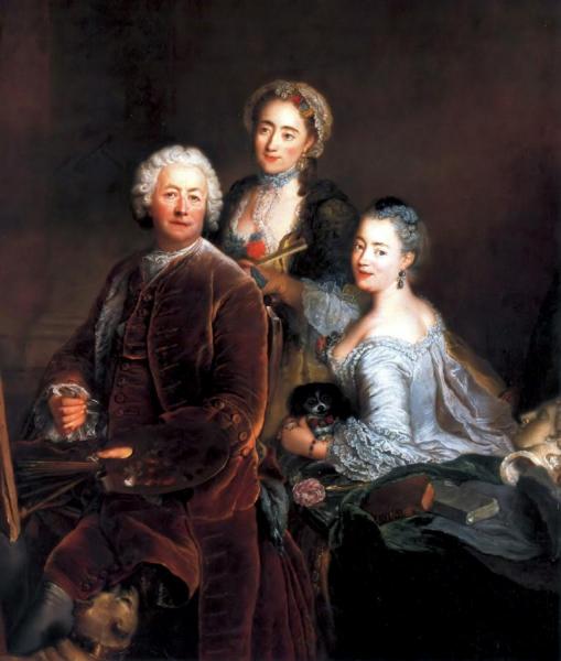 Antoine Pesne Self-portrait With Daughters