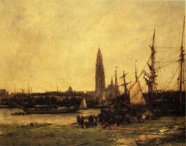 View Of Antwerp by Antoine Vollon