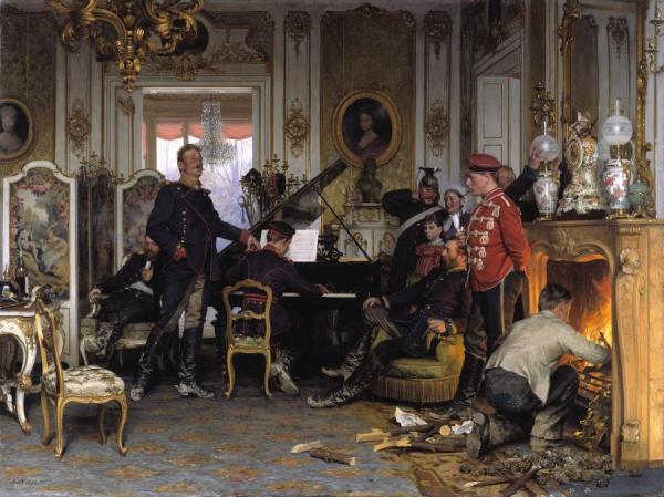 Anton Alexander Von Werner A Billet Outside Paris, 1894