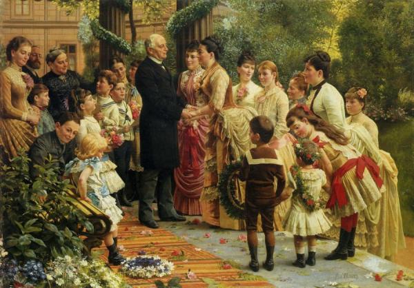 The Birthday Celebration by Anton Alexander Von Werner Oil Painting Reproductions