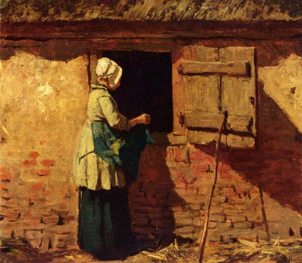Anton Mauve Peasant Woman At A Barn