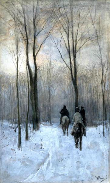 Anton Mauve Riders In The Snow