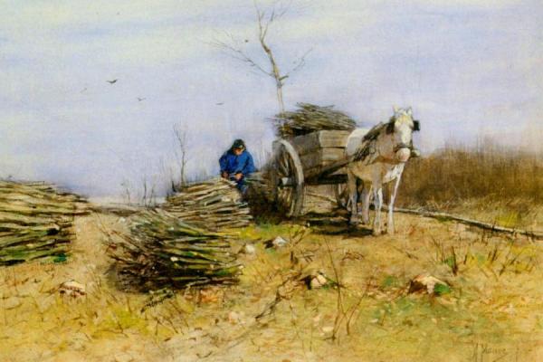 The Wood Gatherer by Anton Mauve Oil Painting Reproductions