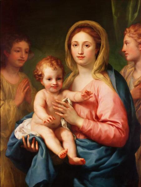Madonna And Child With Two Angels by Anton Raphael Mengs Oil Painting Reproductions