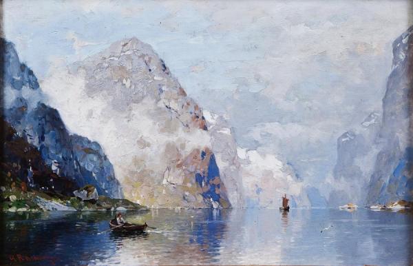 Fishermen On The Sognefjord by Anton Rasmussen