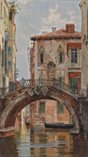 Antonietta Branseis A Bridge Over A Venetian Canal