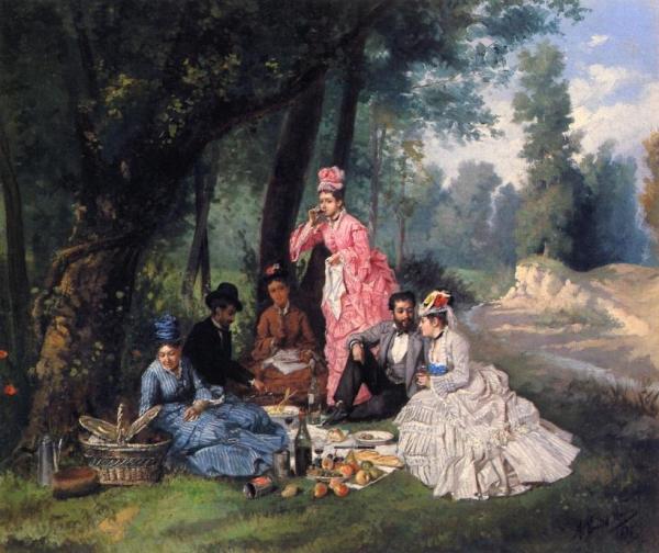 The Picnic by Antonio Garcia Y Mencia Oil Painting Reproductions