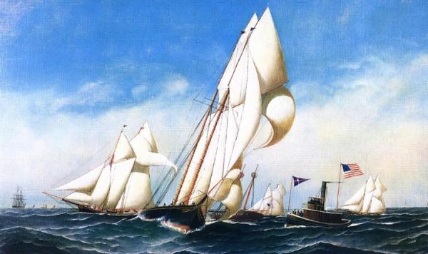 Rounding The Mark, Nycc Regatta 1886 by Antonio Jacobsen
