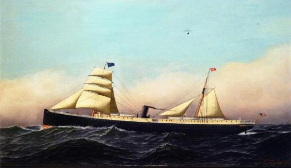 Ss Columbia by Antonio Jacobsen Oil Painting Reproductions