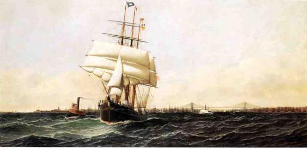 Antonio Jacobsen The "american" Leaving New York Harbor