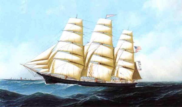 The Clipper Ship "triumphant" by Antonio Jacobsen