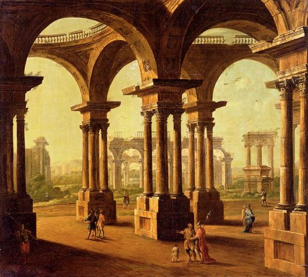 Cappricio Of Roman Ruins With Classical Figures by Antonio Joli Oil Painting Reproductions