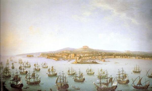Departure Of Charles De Bourbon For Spain Seen From The Sea by Antonio Joli Oil Painting Reproductions