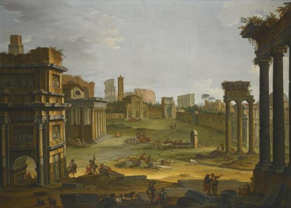 Rome, A View Of The Forum by Antonio Joli Oil Painting Reproductions