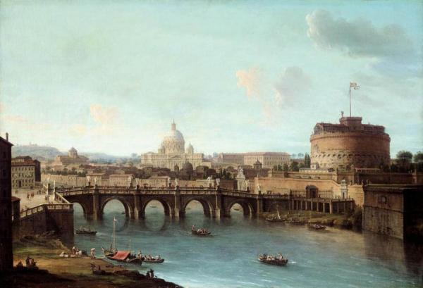 Rome: View Of The Tiber by Antonio Joli Oil Painting Reproductions