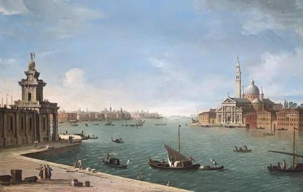 Venice: The Bacino Di San Marco Looking East With The Punta Della Dogana And San Giorgio Maggiore by Antonio Joli Oil Painting Reproductions