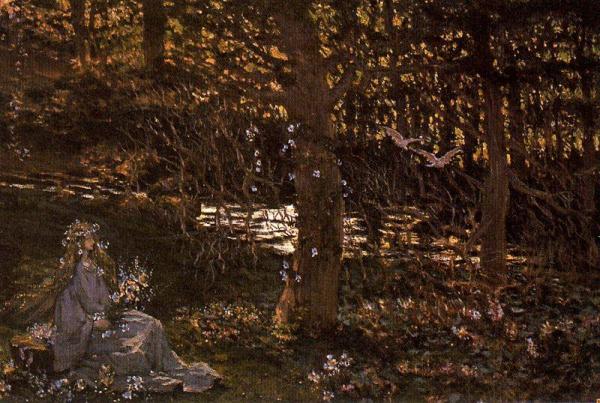 Ofelia En El Bosque by Antonio Muñoz Degrain Oil Painting Reproductions