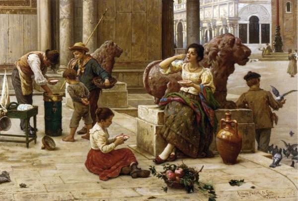 Antonio Paoletti An Afternoon Rest In The Piazza San Marco