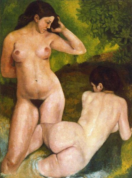 Two Women On The Riverbank by Aristide Maillol
