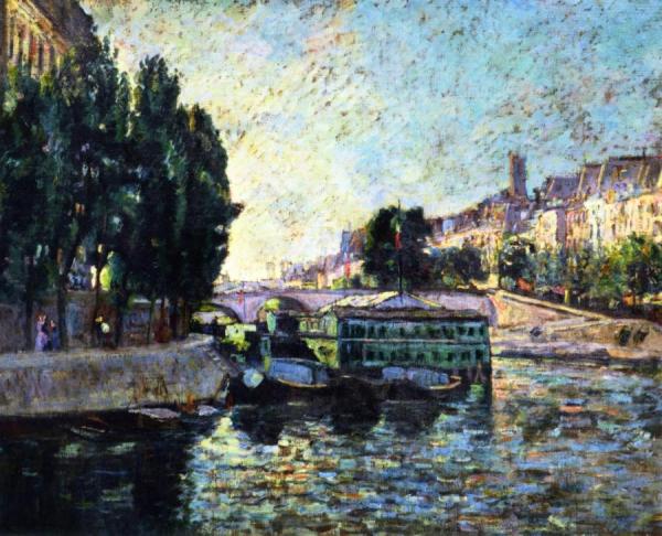 Banks Of The Seine, Unloading Coal by Armand Guillaumin