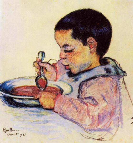 Child Eating Soup by Armand Guillaumin