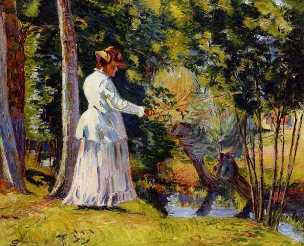 Madame Guillaumin Fishing by Armand Guillaumin