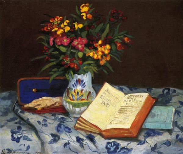 Still Life With Box With Blue Gloves by Armand Guillaumin