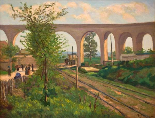 The Arcueil Aqueduct At Sceaux Railroad by Armand Guillaumin