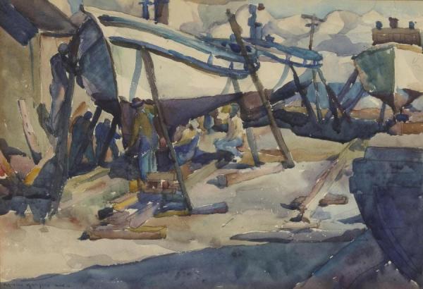 Boatyard, Monterey by Armin Hansen