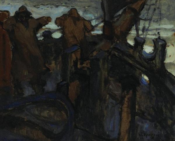 Fish In Sight,landscape Study by Armin Hansen